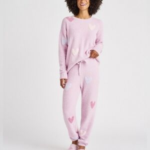 Splendid | Multi-Heart Fuzzy Sweater PJ Set | Size Small